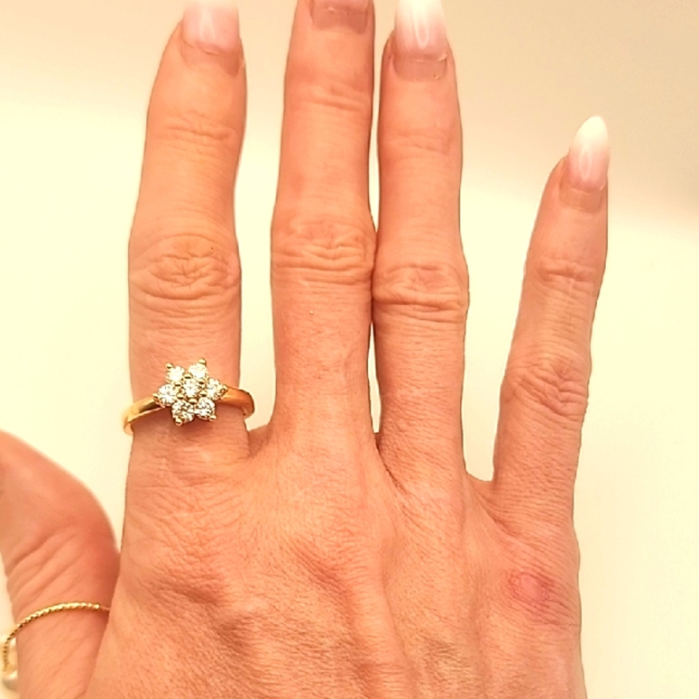 Elegant Gold Diamond Ring Size 6
